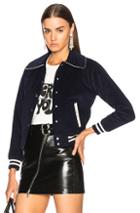 Alexachung Shrunken Varsity Bomber Jacket In Navy