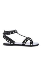 Saint Laurent Nu Pieds Studded Suede Sandals In Black