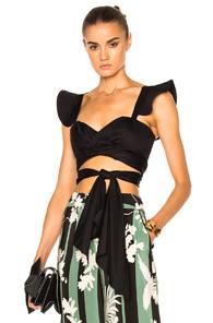Johanna Ortiz Cacao Cotton Poplin Top In Black