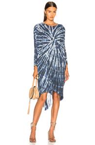 Raquel Allegra Oversized Dress In Blue,ombre & Tie Dye