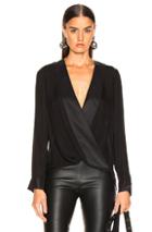 L'agence Kyla Draped Blouse In Black