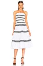 Caroline Constas Carina Smocked Dress In Abstract,white
