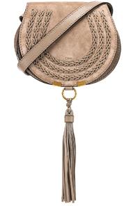 Chloe Small Leather Braid Marcie Satchel In Gray