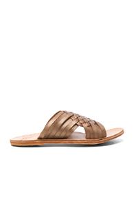 Beek Leather Swallow Sandals In Metallics,brown