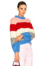Ganni Julliard Mohair Sweater In Blue,red,yellow,stripes