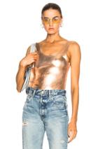 Sprwmn For Fwrd Leather Bodysuit In Rose Gold