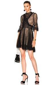 Jonathan Simkhai Crochet Panel Dress In Black