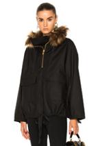 Smythe Anorak With Faux Fur In Black