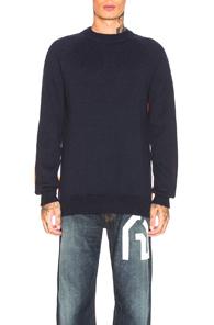 Junya Watanabe Colorblock Sweater In Blue,orange