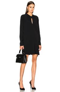 Proenza Schouler Satin Back Crepe Flared Dress In Black