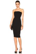 Victoria Beckham Matte Crepe Corset Fitted Dress In Black