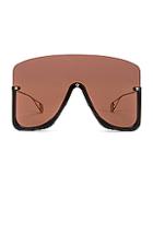 Gucci Shiny Big Sunglasses In Brown