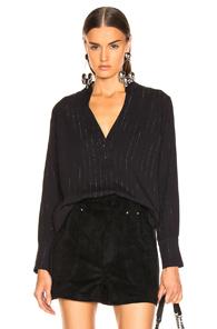 Laurel & Mulholland Electric Jesus Tunic Top In Blue,stripes