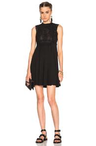 Valentino Sleeveless Dress With Macrame Top In Black