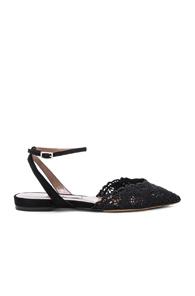 Tabitha Simmons Vera Crochet Flats In Black