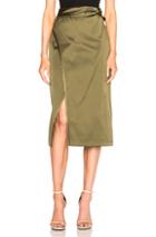 3.1 Phillip Lim Satin Knotted Waistband Skirt In Green