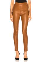 Zeynep Arcay High Waisted Skinny Leather Pants In Brown
