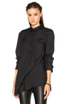 Ann Demeulemeester Asymmetric Popover Top In Black
