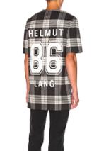 Helmut Lang Oversized Varsity Tee In Black,checkered & Plaid