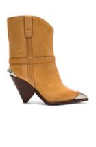 Isabel Marant Leather Lamsy Boots In Neutral