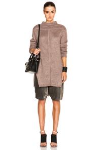 Rick Owens Faun Mock Neck Sweater In Brown