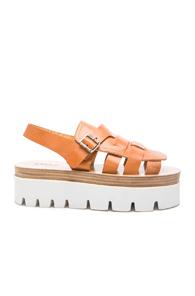 Mm6 Maison Margiela Leather Sandals In Neutrals