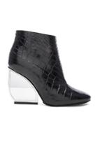 Maison Margiela Embossed Leather Booties In Black