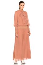 See By Chloe Long Sleeve Maxi Dress In Pink