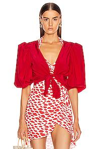 Adriana Degreas Tied Bacio Shirt In Red