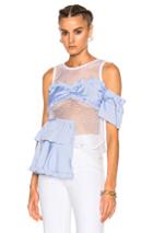 Sandy Liang Cromwell Top In Blue,white