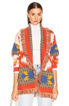 Alanui Icon Jacquard Cardigan In Abstract,orange,white