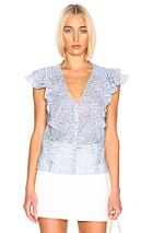 Veronica Beard Shani Blouse In Blue,floral