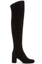 Saint Laurent Babies Leather Thigh High Boots In Black