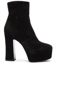 Saint Laurent Suede Candy Boots In Black