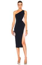 Cushnie Et Ochs One Shoulder Color Block Stretch Viscose Dress In Blue,pink