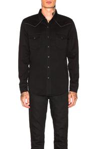 Saint Laurent Classic Western Shirt In Black