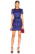 Self-portrait Tiered Printed Mini Dress In Blue,floral