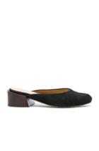 Mari Giudicelli Suede Leblon Mules In Black