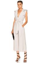 Norma Kamali Double Breasted Trench Jumpsuit In Neutrals