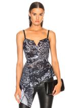 Roland Mouret Garforth Printed Striped Organza Top In Abstract,blue