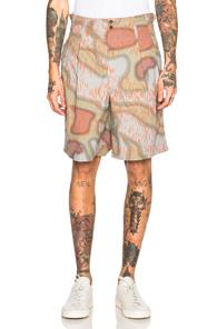 Kolor Printed Shorts In Abstract,gray