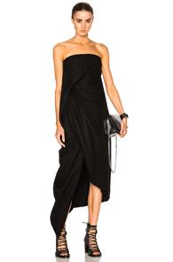 Rick Owens Twirl Strapless Dress In Black