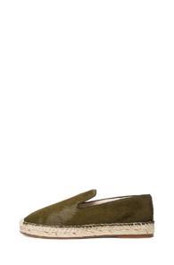Elyse Walker Los Angeles Calf Hair Espadrilles In Green