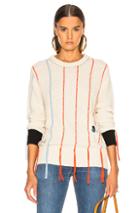 Raquel Allegra Crew Neck Sweater In Stripes,white