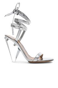 Gianvito Rossi Strappy Heel In Metallic Silver