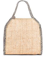 Stella Mccartney Mini Rafia Falabella Tote In Neutral