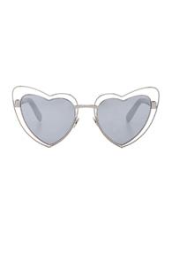 Saint Laurent Loulou Cut-out Sunglasses In Metallics