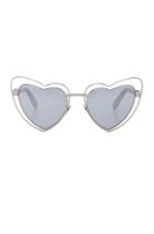 Saint Laurent Loulou Cut-out Sunglasses In Metallics