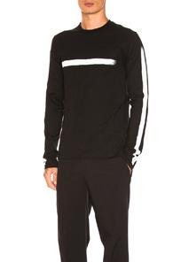 Neil Barrett Brush Stroke Long Sleeve Tee In Black