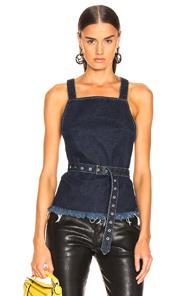 Marques ' Almeida Apron Top In Denim Dark